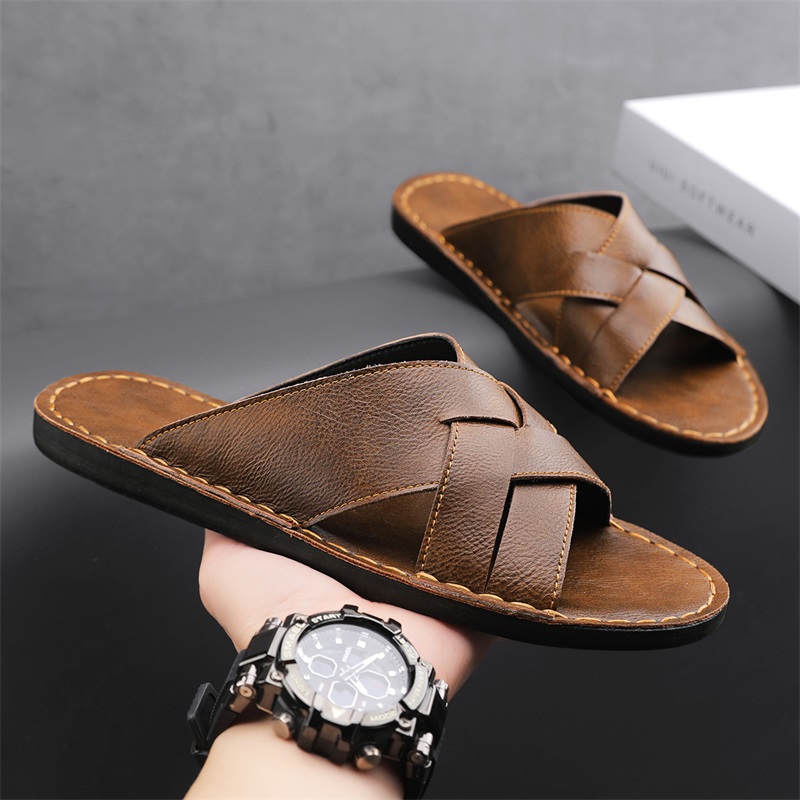 Men Shoes Marks - Genuine Leather Men Casual Sandals Summer