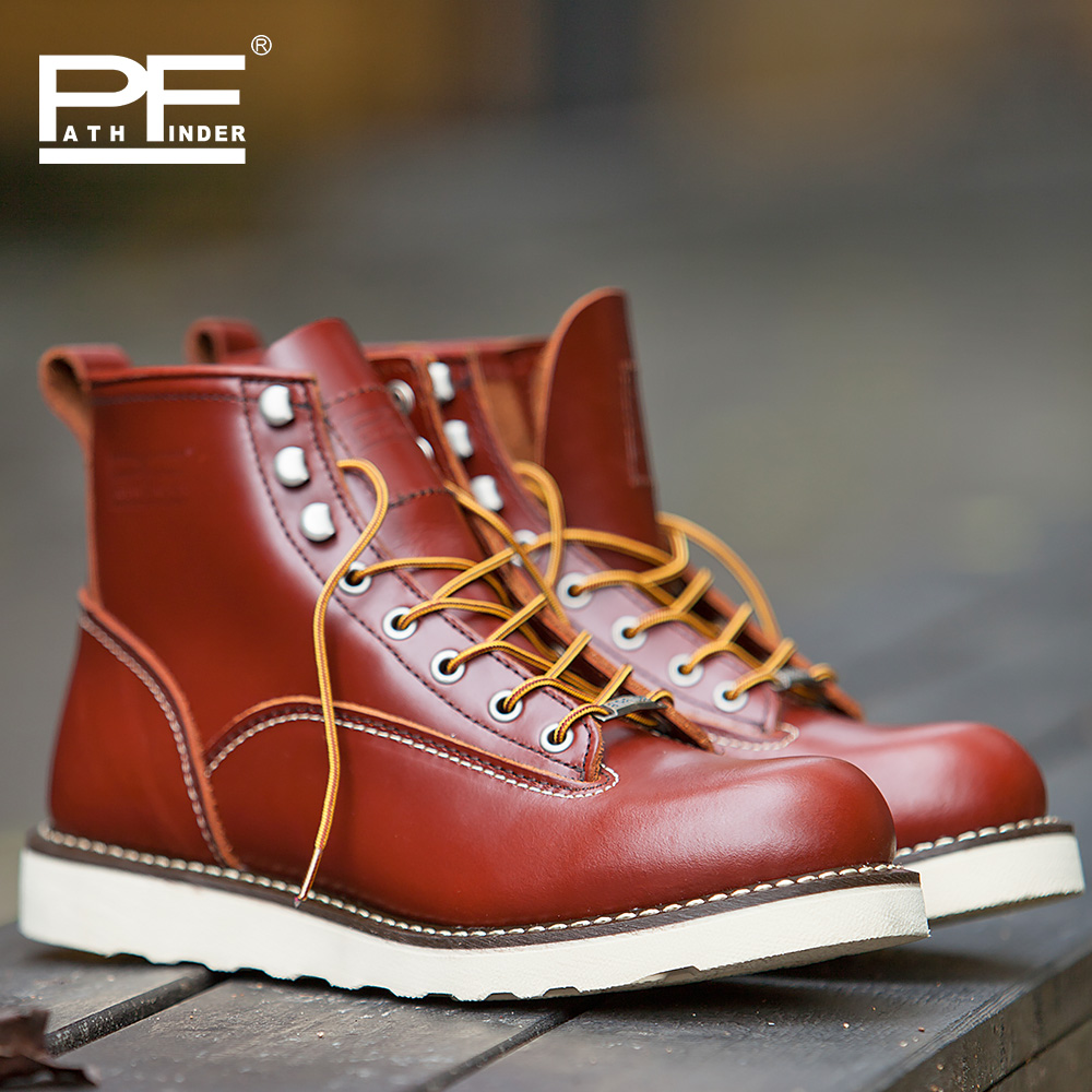 Work Boot Steel Toe - pf Men's Fashion Genuine Leather Mid-calf