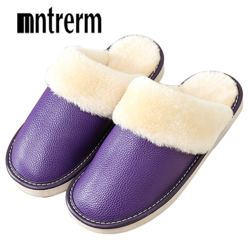 Men'S Shoes For Sale - Mntrerm Women Slippers Winter Genuine Leather