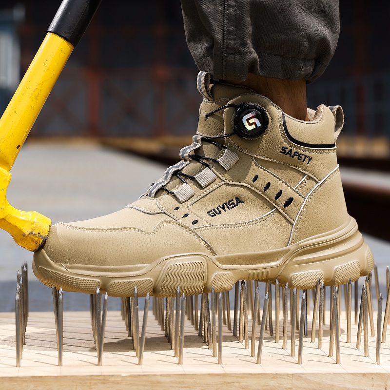 New Rotating Button Men Boots  - Work Boot Steel Toe ulasan dan harga
