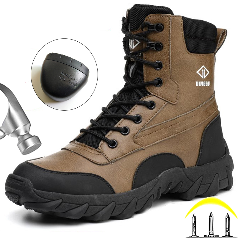 High-top Men Boots Waterproof  - Work Boot Steel Toe ulasan dan harga