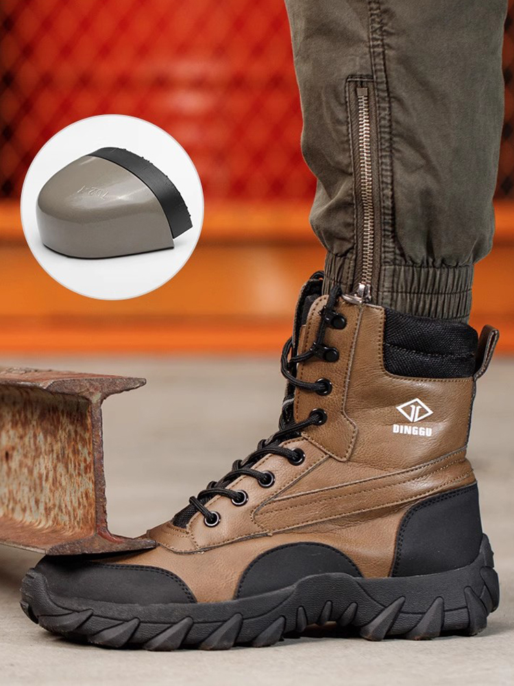 High-top Men Boots Waterproof  - Work Boot Steel Toe ulasan dan harga