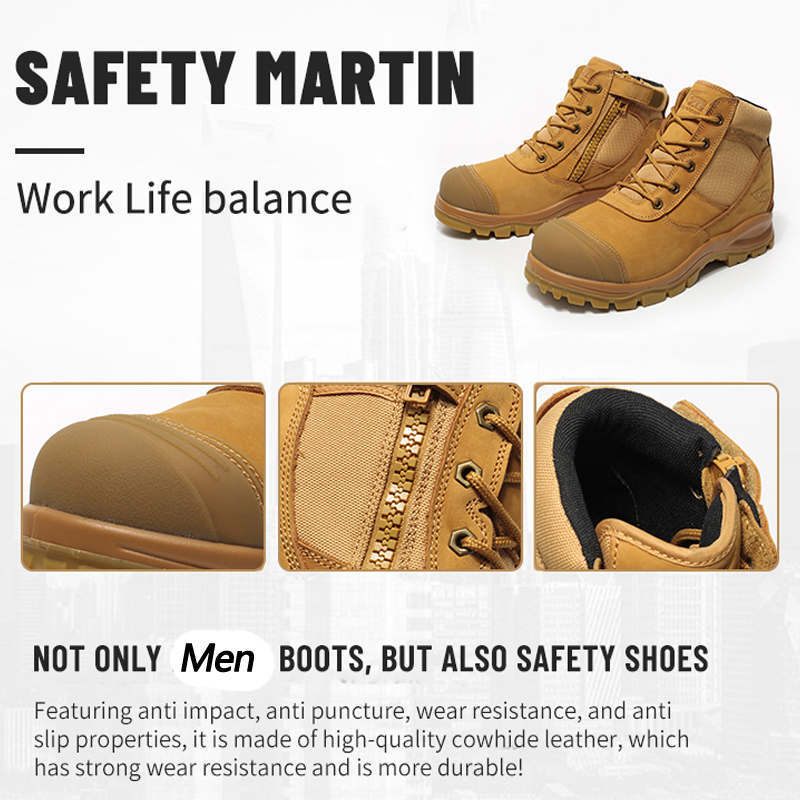 Genuine Leather Men's Boots Sa - Work Boot Steel Toe ulasan dan harga