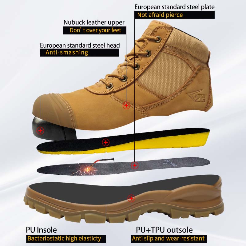 Genuine Leather Men's Boots Sa - Work Boot Steel Toe ulasan dan harga