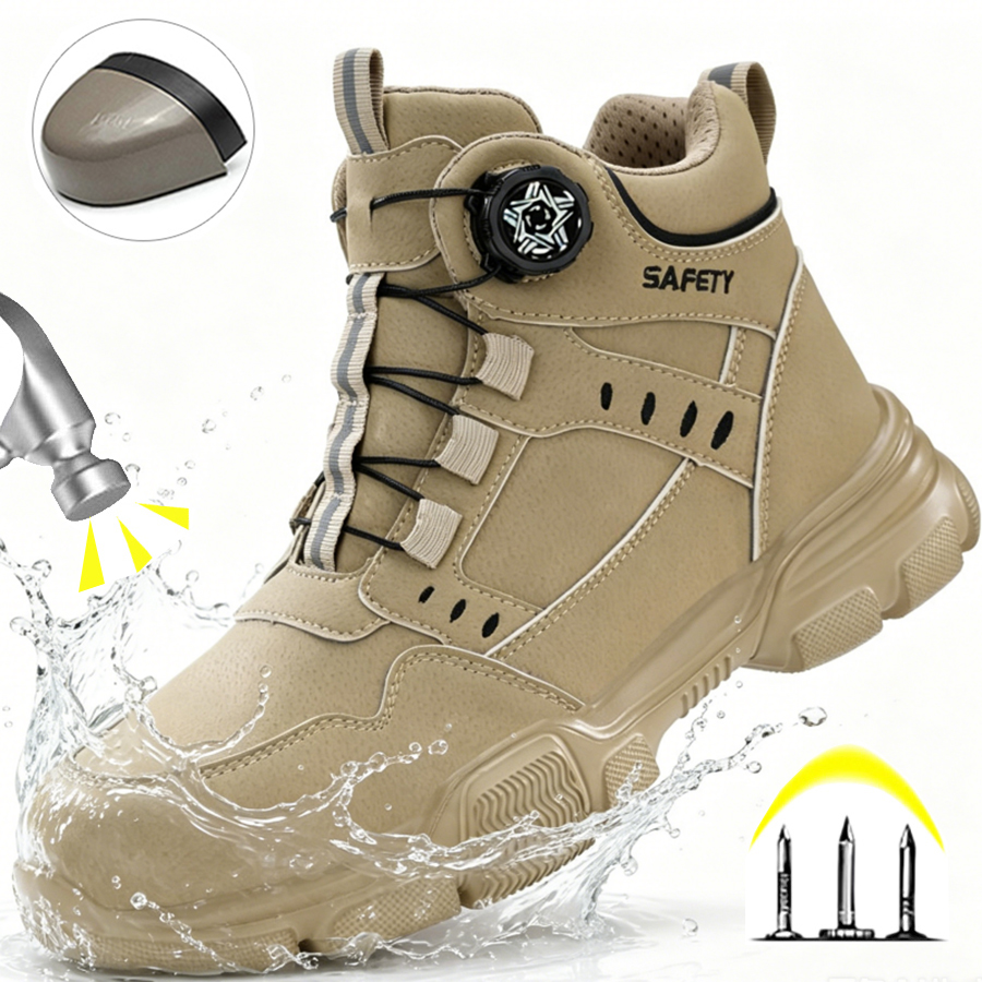 Water Repellent Leather Safety - Work Boot Steel Toe ulasan dan harga